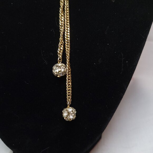 Vintage Rhinestone Lariat Necklace - Picture 4 of 7